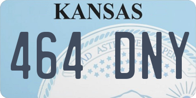 KS license plate 464DNY
