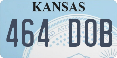 KS license plate 464DOB