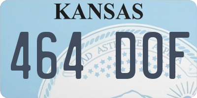 KS license plate 464DOF