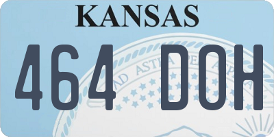 KS license plate 464DOH