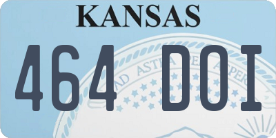 KS license plate 464DOI