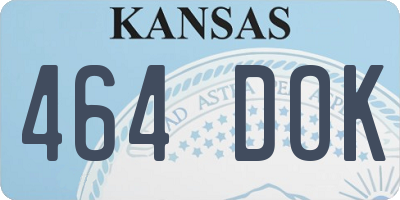 KS license plate 464DOK