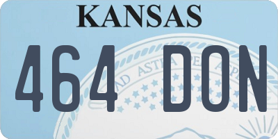 KS license plate 464DON