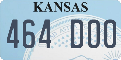 KS license plate 464DOO