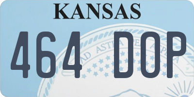 KS license plate 464DOP