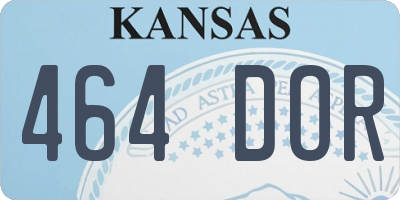 KS license plate 464DOR