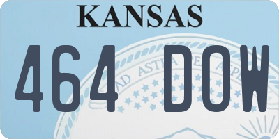KS license plate 464DOW