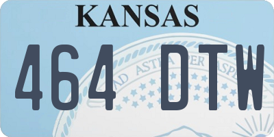 KS license plate 464DTW