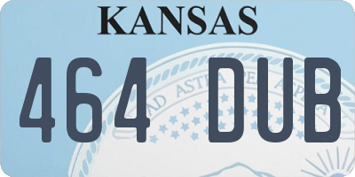 KS license plate 464DUB