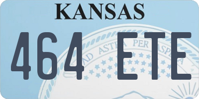 KS license plate 464ETE