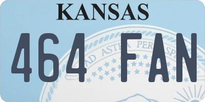 KS license plate 464FAN