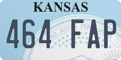 KS license plate 464FAP