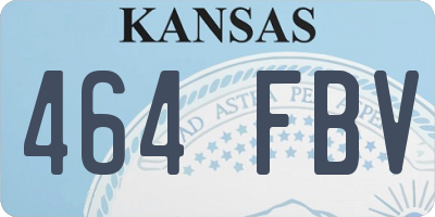 KS license plate 464FBV