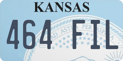 KS license plate 464FIL