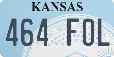 KS license plate 464FOL