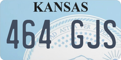 KS license plate 464GJS