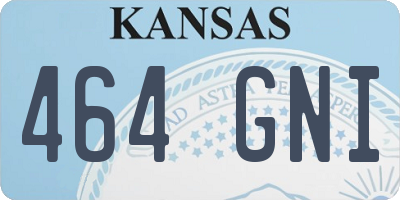 KS license plate 464GNI