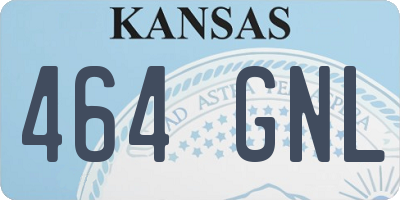 KS license plate 464GNL