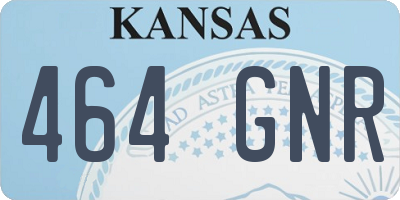 KS license plate 464GNR