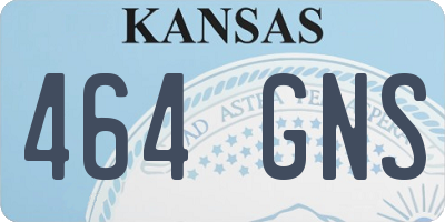 KS license plate 464GNS