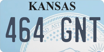 KS license plate 464GNT