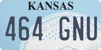 KS license plate 464GNU