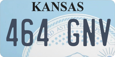 KS license plate 464GNV