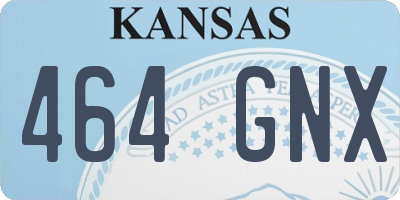 KS license plate 464GNX