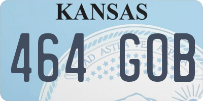 KS license plate 464GOB