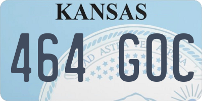 KS license plate 464GOC