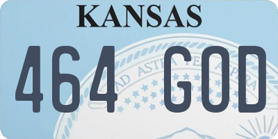 KS license plate 464GOD