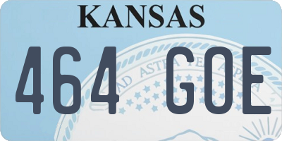 KS license plate 464GOE