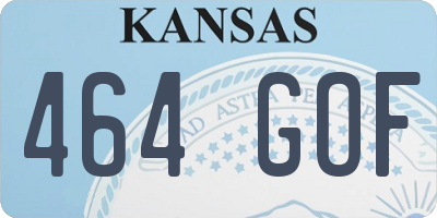 KS license plate 464GOF