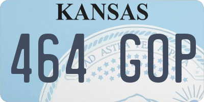 KS license plate 464GOP