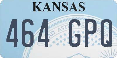 KS license plate 464GPQ