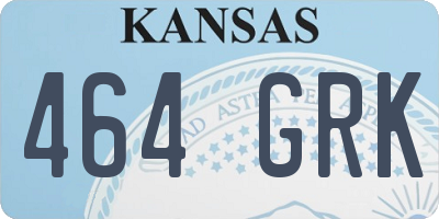 KS license plate 464GRK