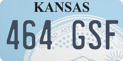 KS license plate 464GSF