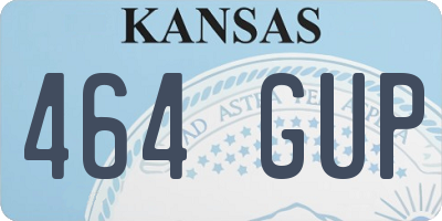 KS license plate 464GUP