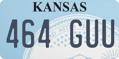 KS license plate 464GUU