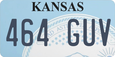 KS license plate 464GUV