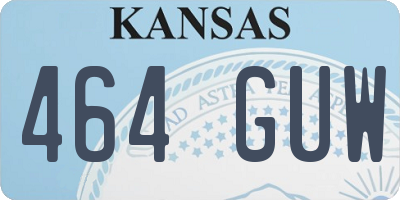 KS license plate 464GUW