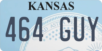 KS license plate 464GUY