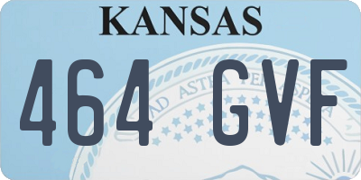 KS license plate 464GVF
