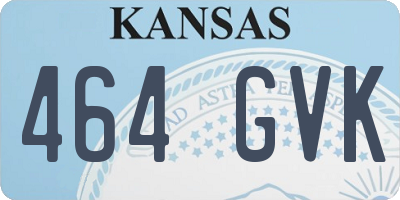 KS license plate 464GVK
