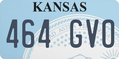 KS license plate 464GVO