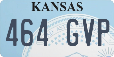 KS license plate 464GVP