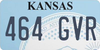 KS license plate 464GVR