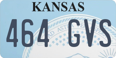 KS license plate 464GVS