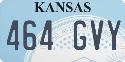 KS license plate 464GVY