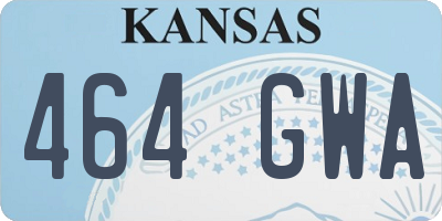 KS license plate 464GWA